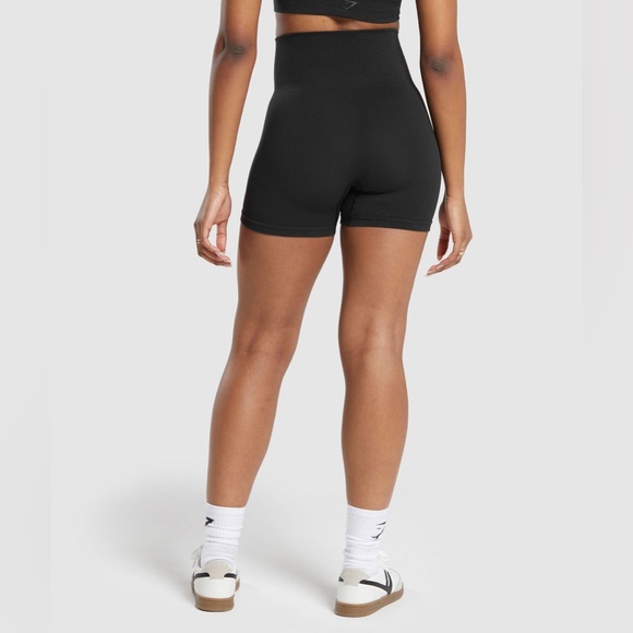 Gymshark Black Ribbed Cotton Seamless Shorts size XS EUC - Picture 2 of 11